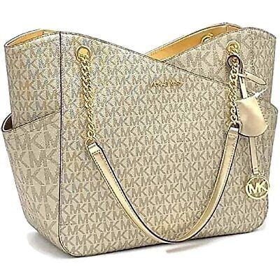 michael kors jet set large tote pale gold